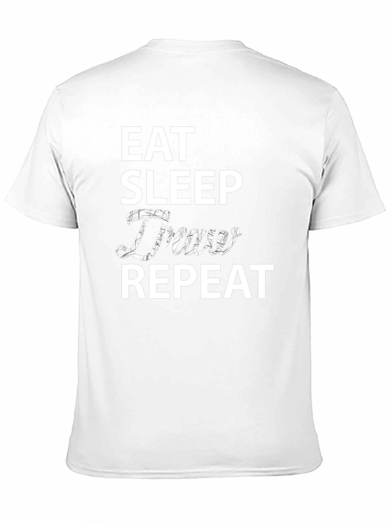 Eat Sleep Draw Repeat Black Graphic T-Shirt