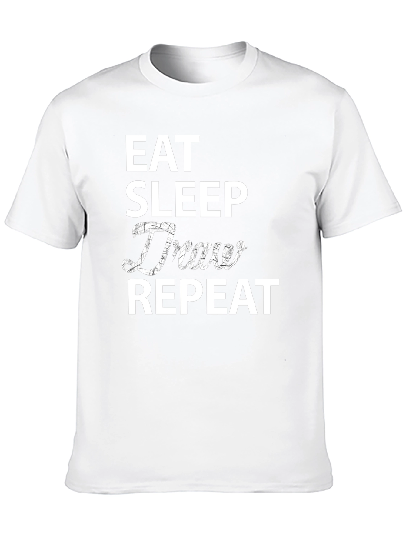 Eat Sleep Draw Repeat Black Graphic T-Shirt
