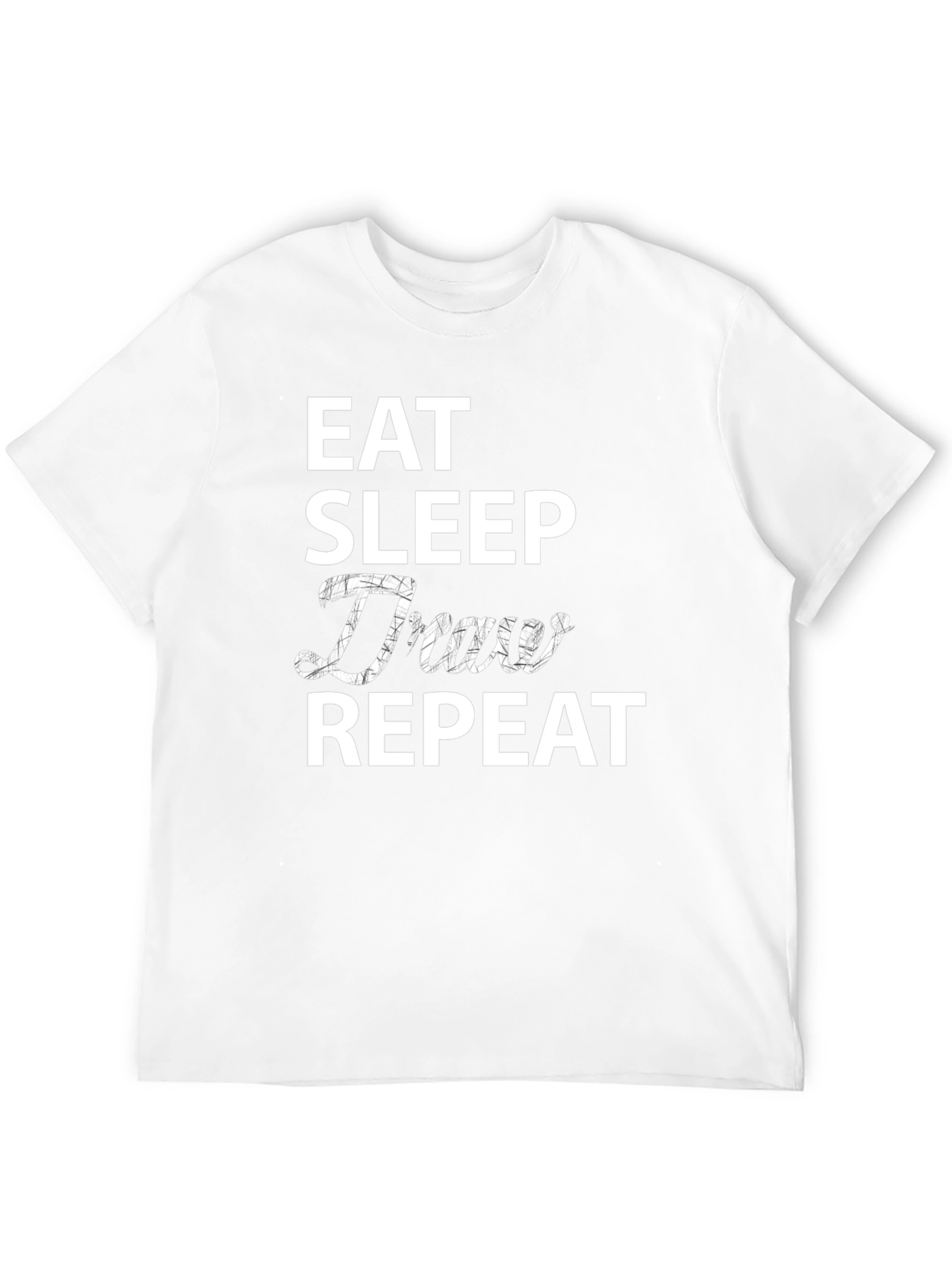 Eat Sleep Draw Repeat Black Graphic T-Shirt