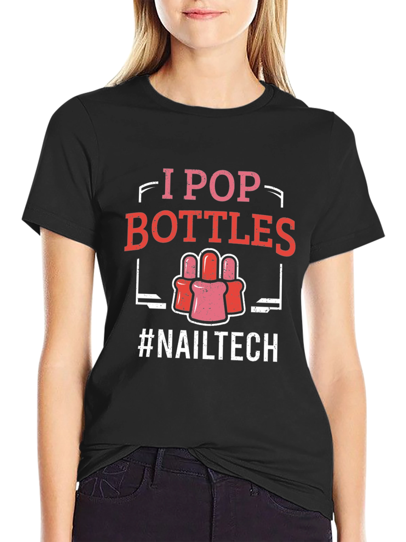 I Pop Bottles Nail Tech T-Shirt
