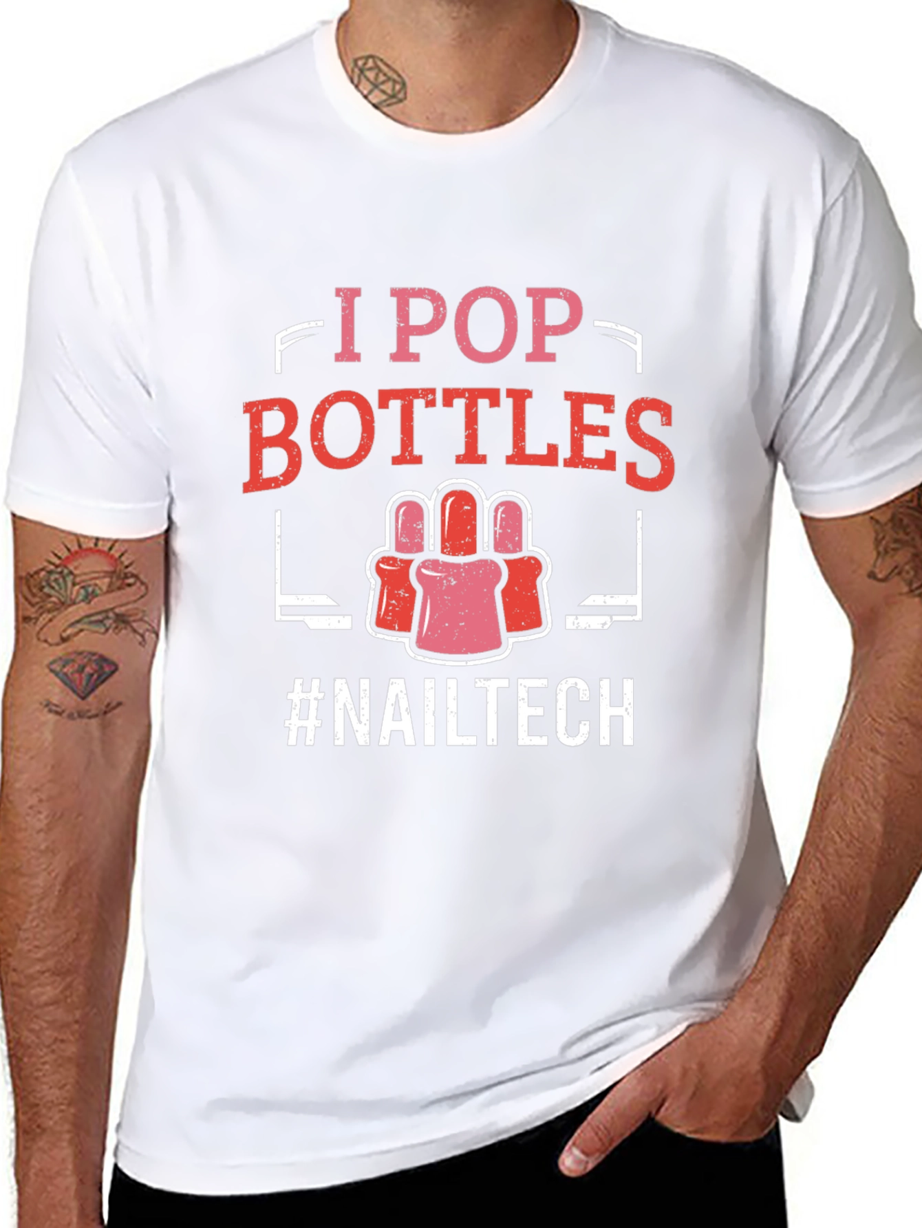 I Pop Bottles Nail Tech T-Shirt
