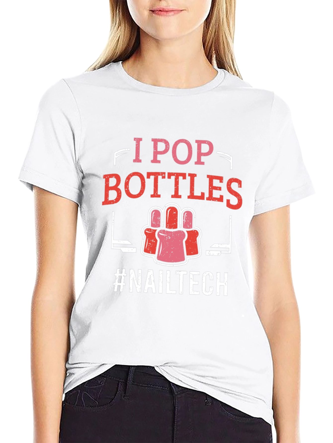 I Pop Bottles Nail Tech T-Shirt