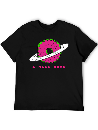 I Miss Home Donut Planet Black T-Shirt