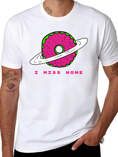 I Miss Home Donut Planet Black T-Shirt
