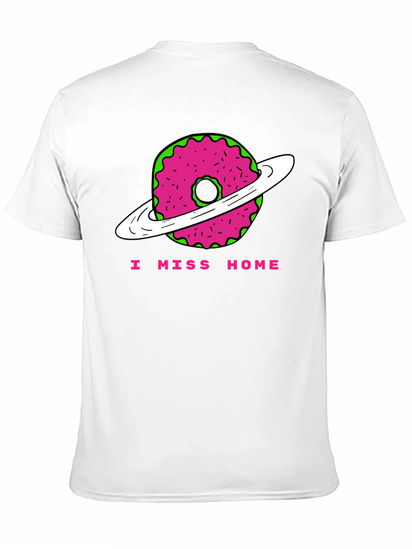 I Miss Home Donut Planet Black T-Shirt