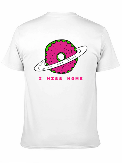 I Miss Home Donut Planet Black T-Shirt