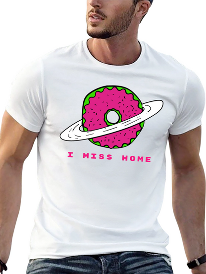 I Miss Home Donut Planet Black T-Shirt