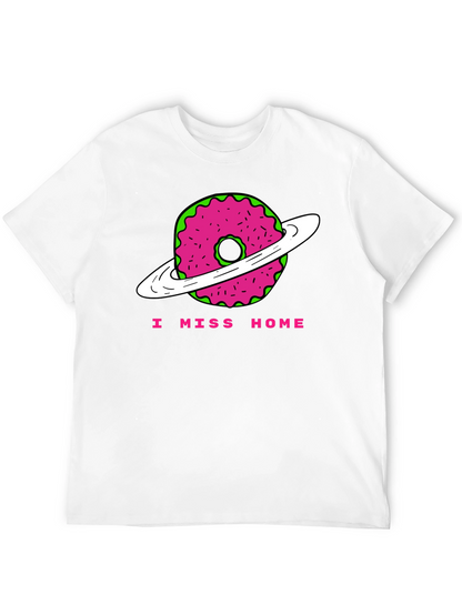 I Miss Home Donut Planet Black T-Shirt
