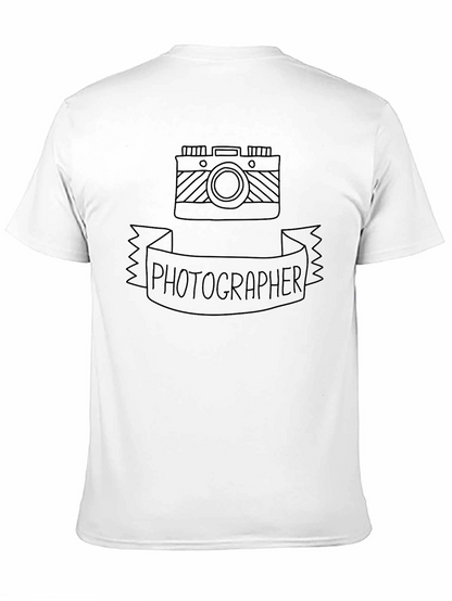 Photographer Camera Graphic Tee - Black Crewneck T-Shirt