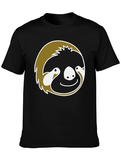 Sloth Face Graphic T-Shirt - Black