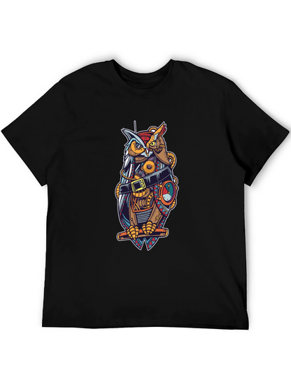 Steampunk Owl T-Shirt - Unique Mechanical Bird Design
