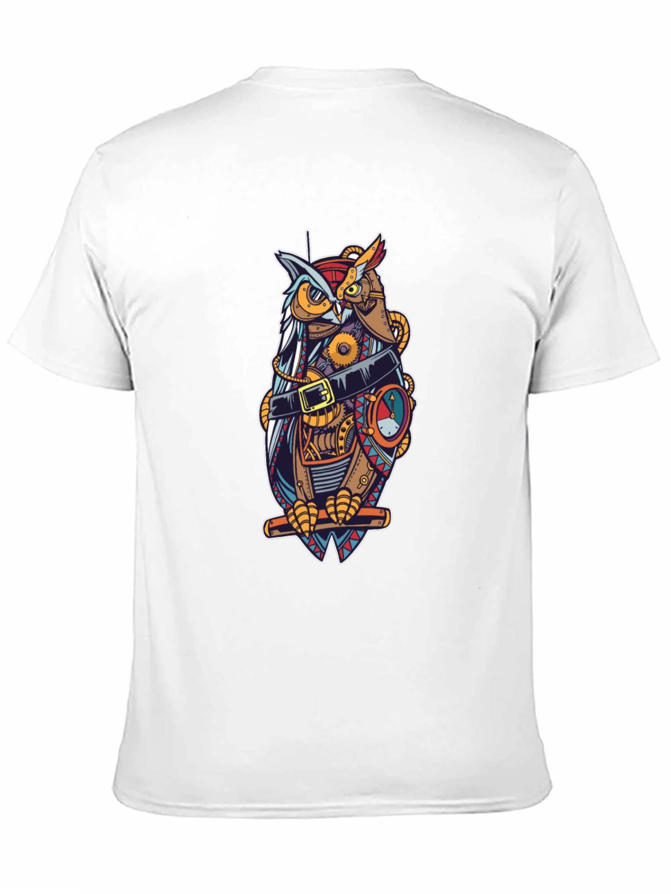 Steampunk Owl T-Shirt - Unique Mechanical Bird Design