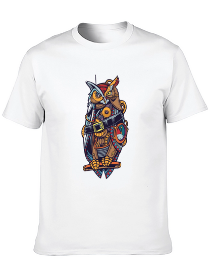Steampunk Owl T-Shirt - Unique Mechanical Bird Design