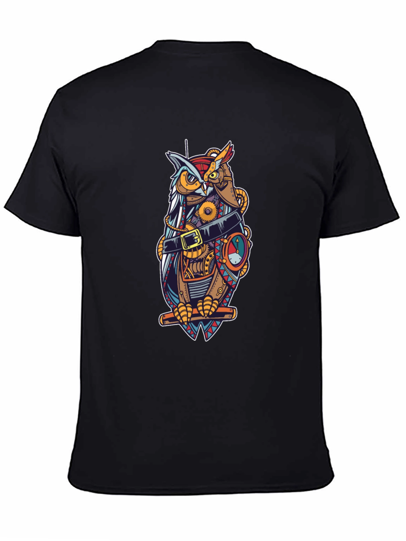 Steampunk Owl T-Shirt - Unique Mechanical Bird Design