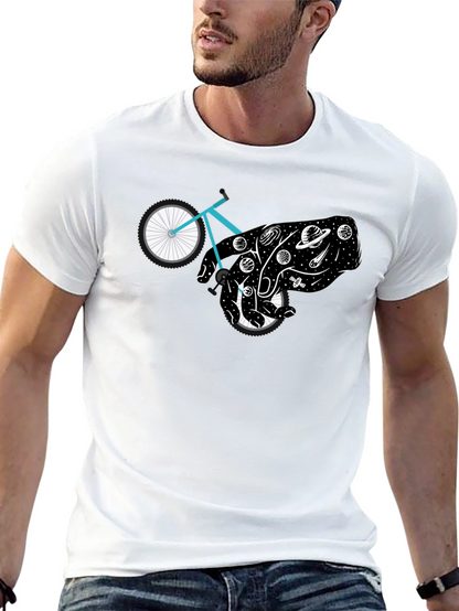 Cosmic Cyclist Black Graphic Tee