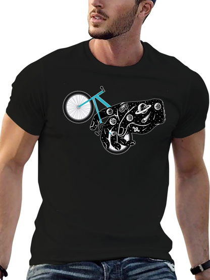 Cosmic Cyclist Black Graphic Tee