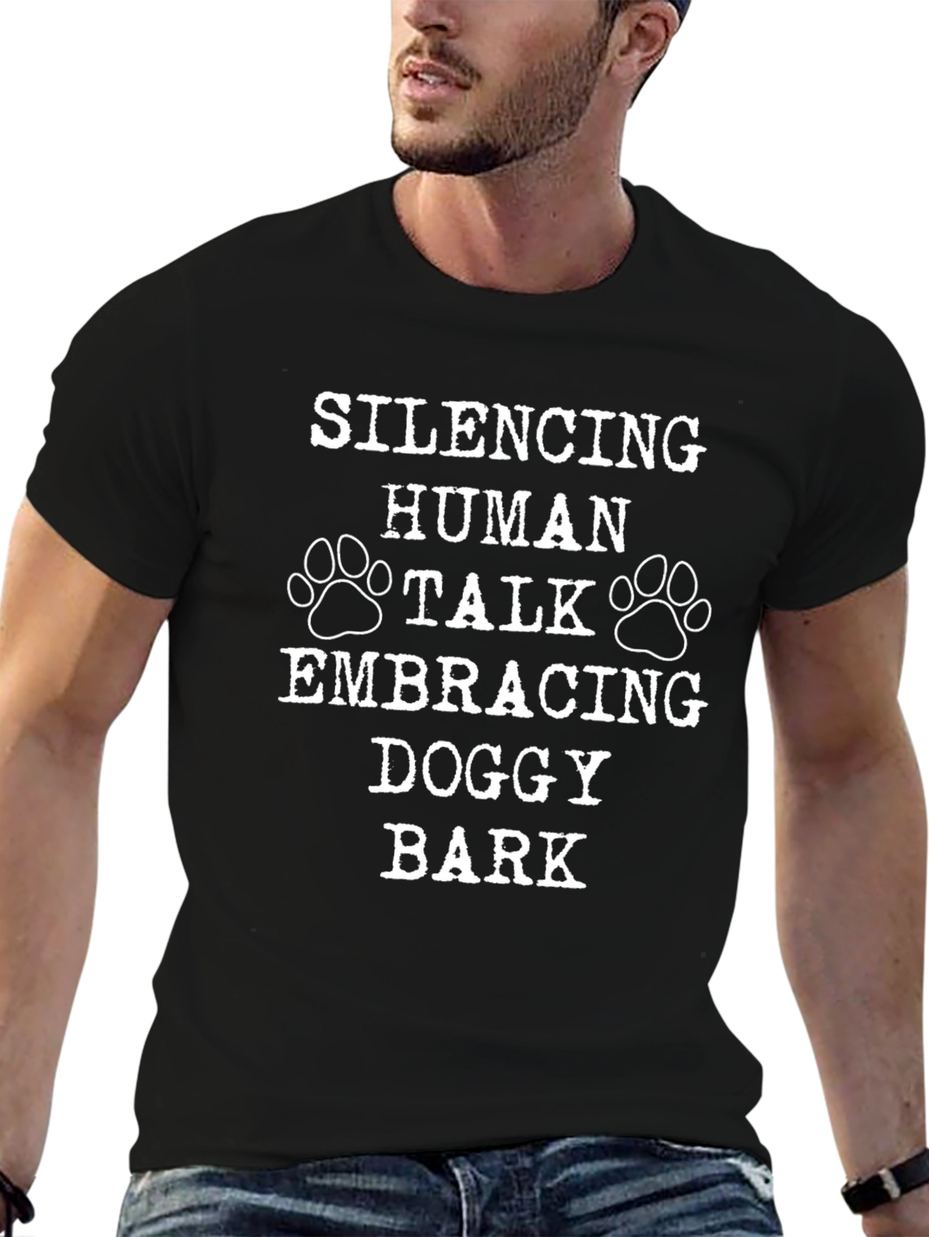 Silencing Human Talk Doggy Bark Novelty T-Shirt