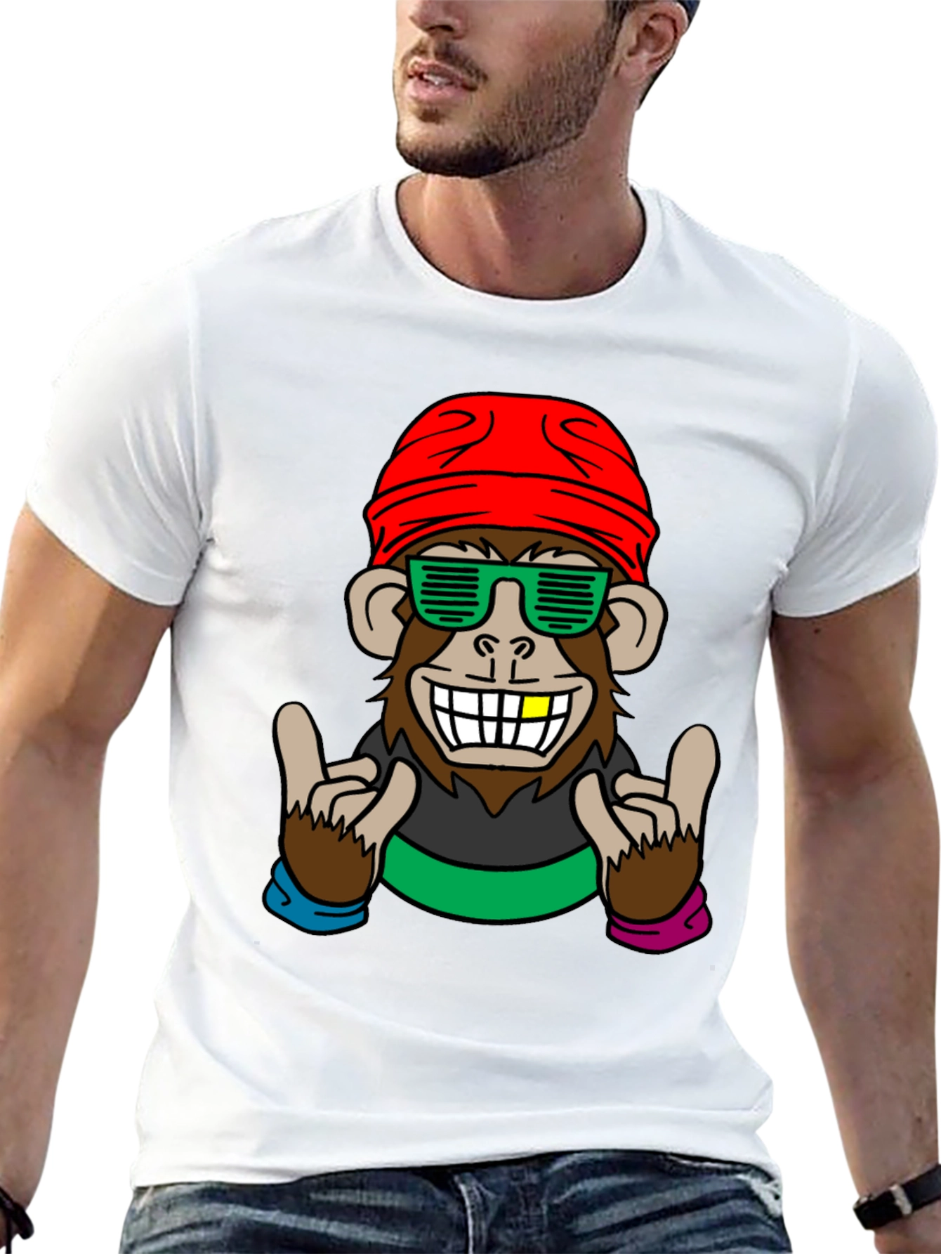 Cool Monkey Graphic Tee - Fun Novelty Shirt