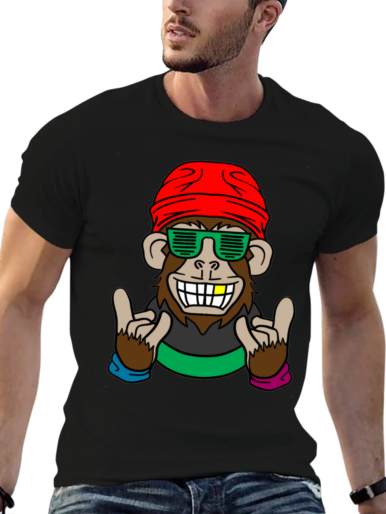 Cool Monkey Graphic Tee - Fun Novelty Shirt
