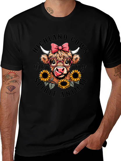 Highland Cow Spirit Animal Graphic T-Shirt