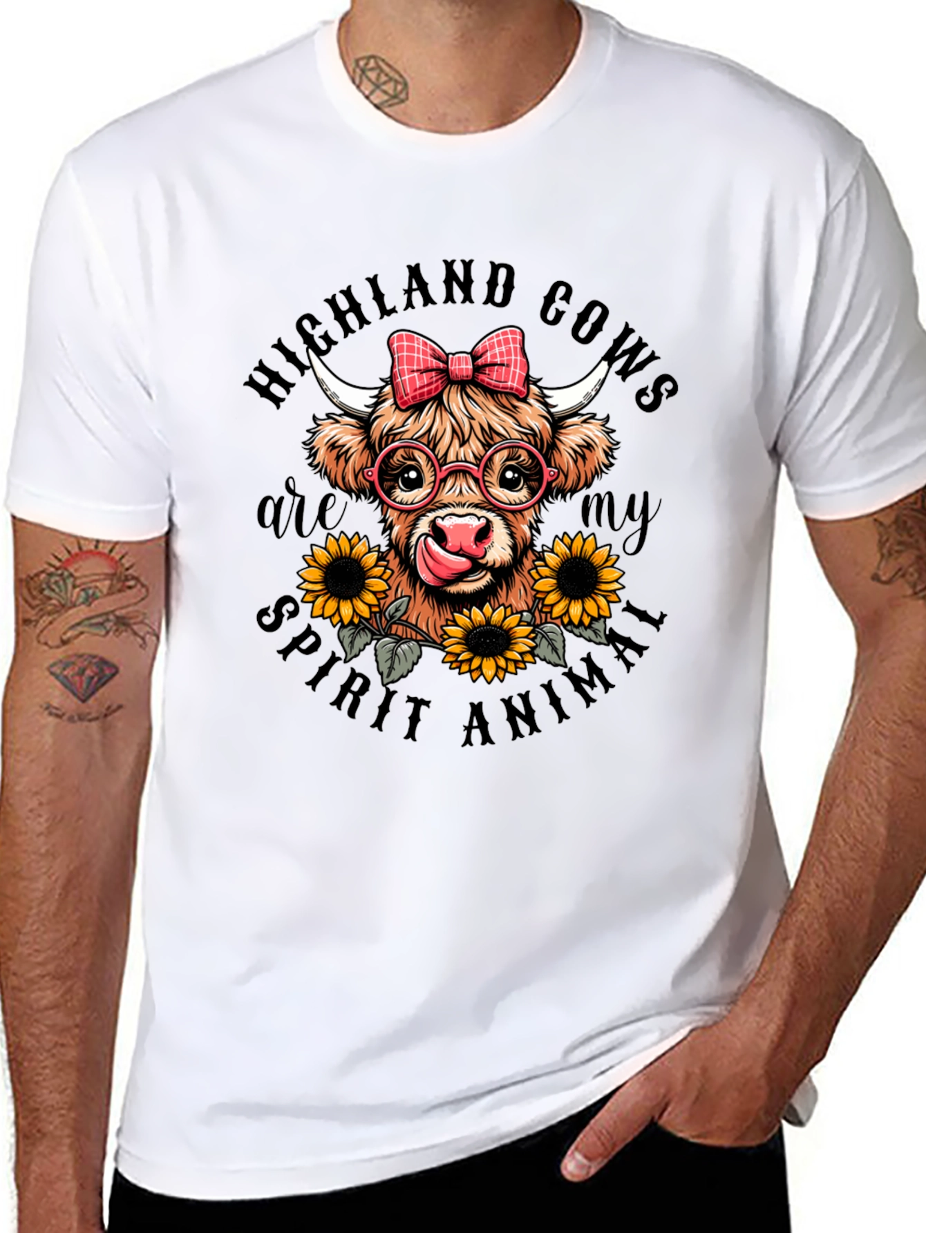Highland Cow Spirit Animal Graphic T-Shirt