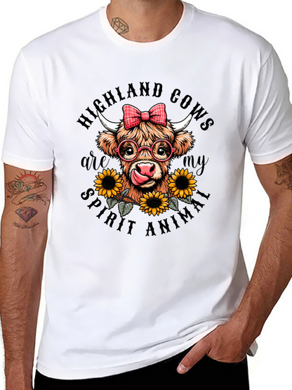 Highland Cow Spirit Animal Graphic T-Shirt