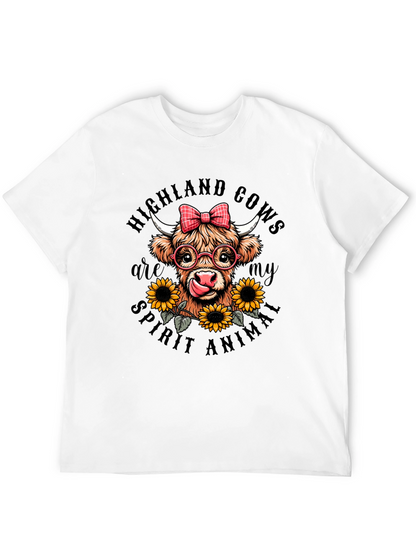Highland Cow Spirit Animal Graphic T-Shirt