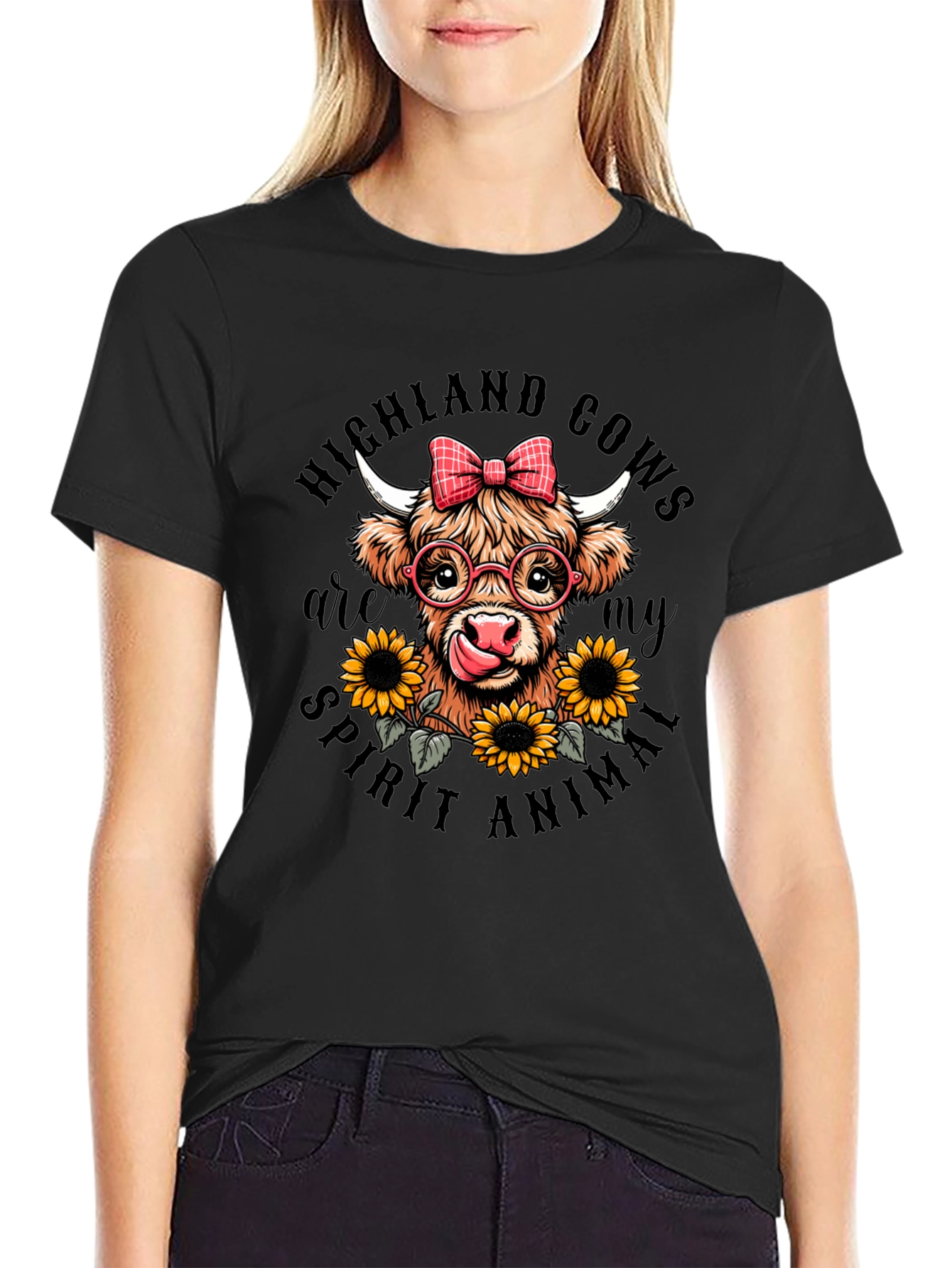 Highland Cow Spirit Animal Graphic T-Shirt
