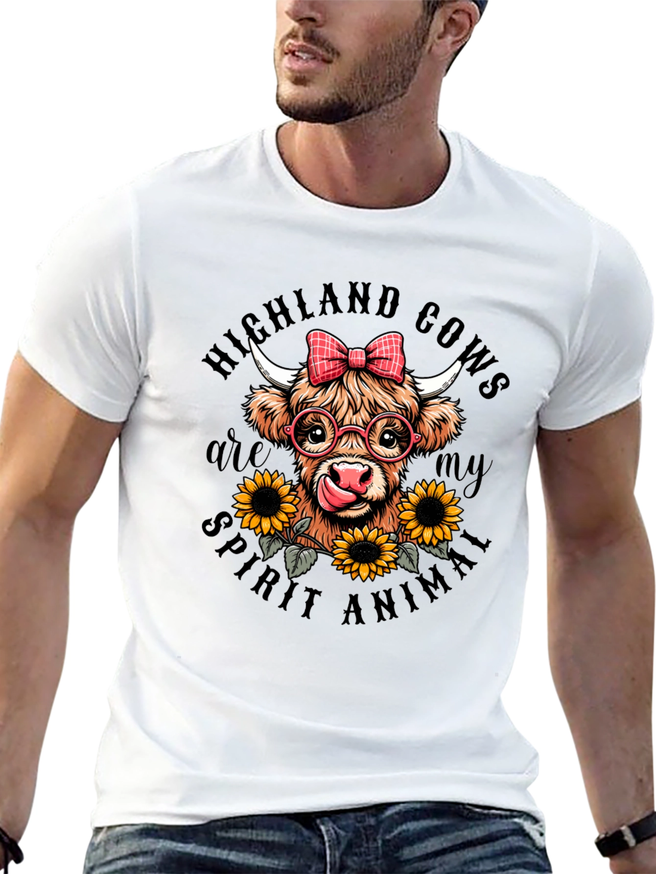 Highland Cow Spirit Animal Graphic T-Shirt