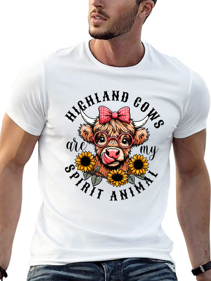 Highland Cow Spirit Animal Graphic T-Shirt