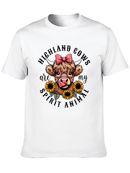 Highland Cow Spirit Animal Graphic T-Shirt