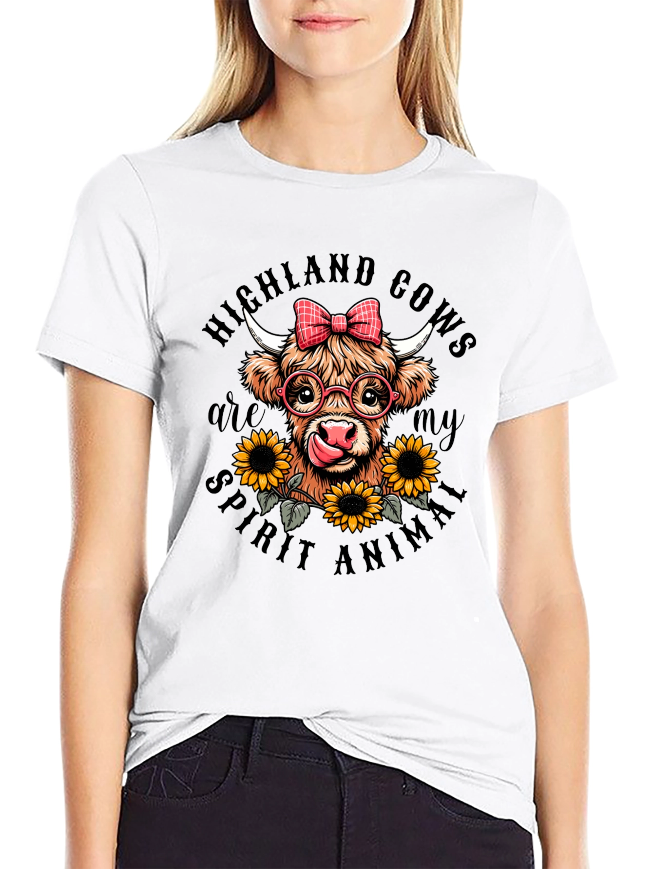 Highland Cow Spirit Animal Graphic T-Shirt