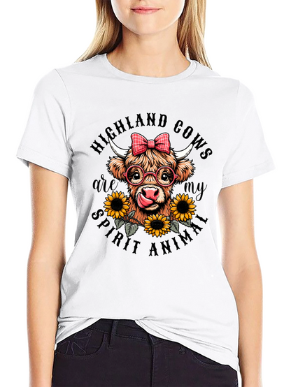 Highland Cow Spirit Animal Graphic T-Shirt