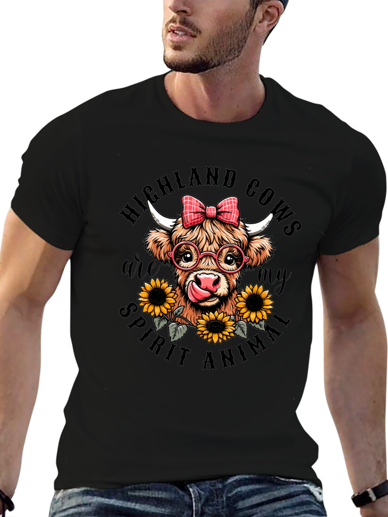 Highland Cow Spirit Animal Graphic T-Shirt