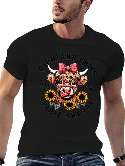Highland Cow Spirit Animal Graphic T-Shirt