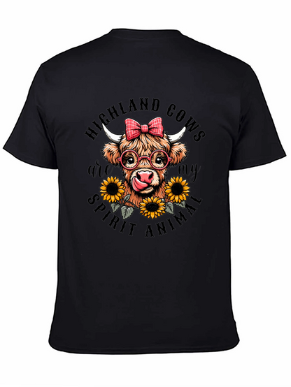 Highland Cow Spirit Animal Graphic T-Shirt