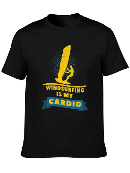 Windsurfing is My Cardio Black T-Shirt