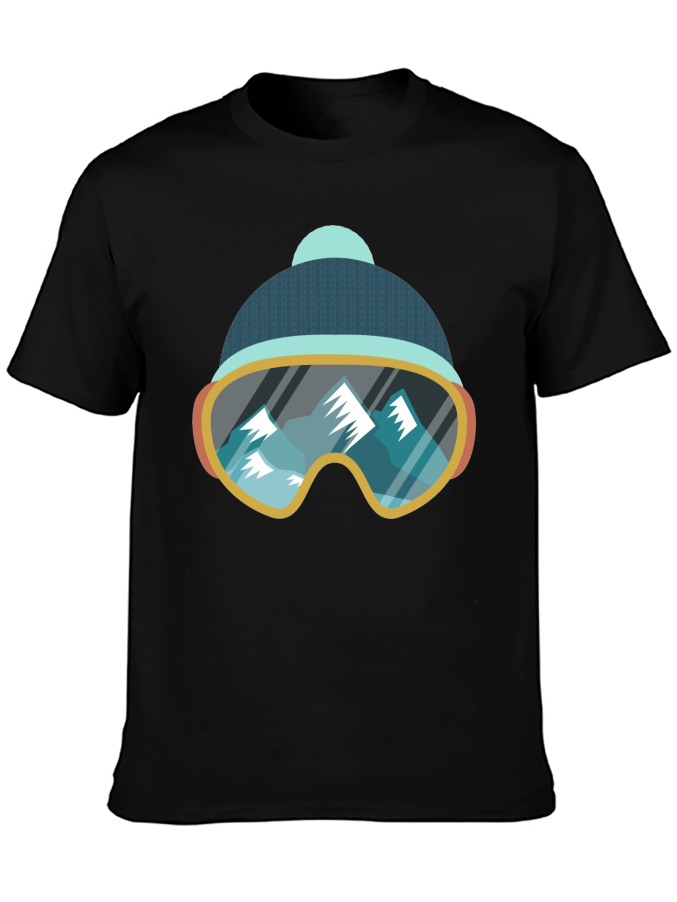 Cool Ski Goggles Mountain Graphic Tee