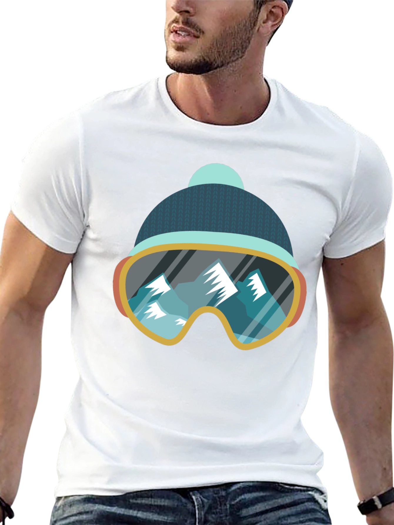 Cool Ski Goggles Mountain Graphic Tee