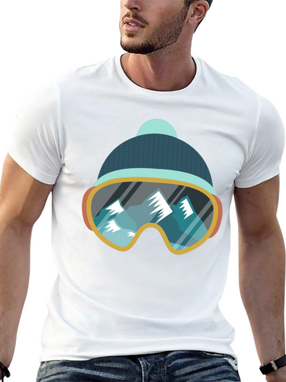 Cool Ski Goggles Mountain Graphic Tee