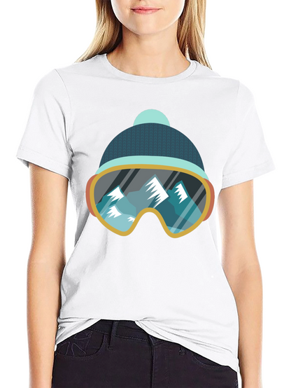 Cool Ski Goggles Mountain Graphic Tee