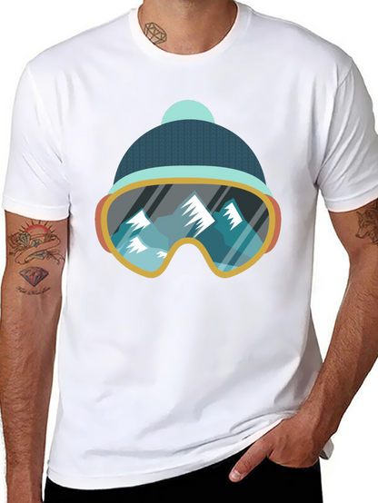 Cool Ski Goggles Mountain Graphic Tee