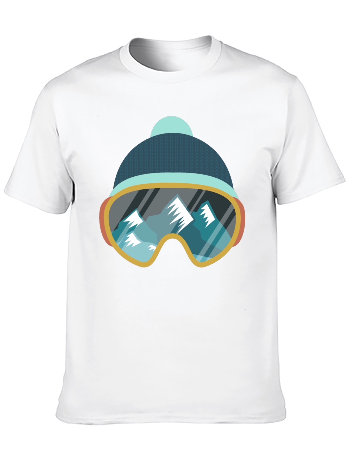 Cool Ski Goggles Mountain Graphic Tee
