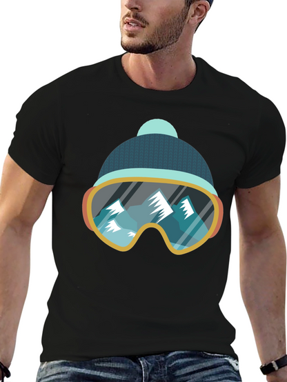 Cool Ski Goggles Mountain Graphic Tee