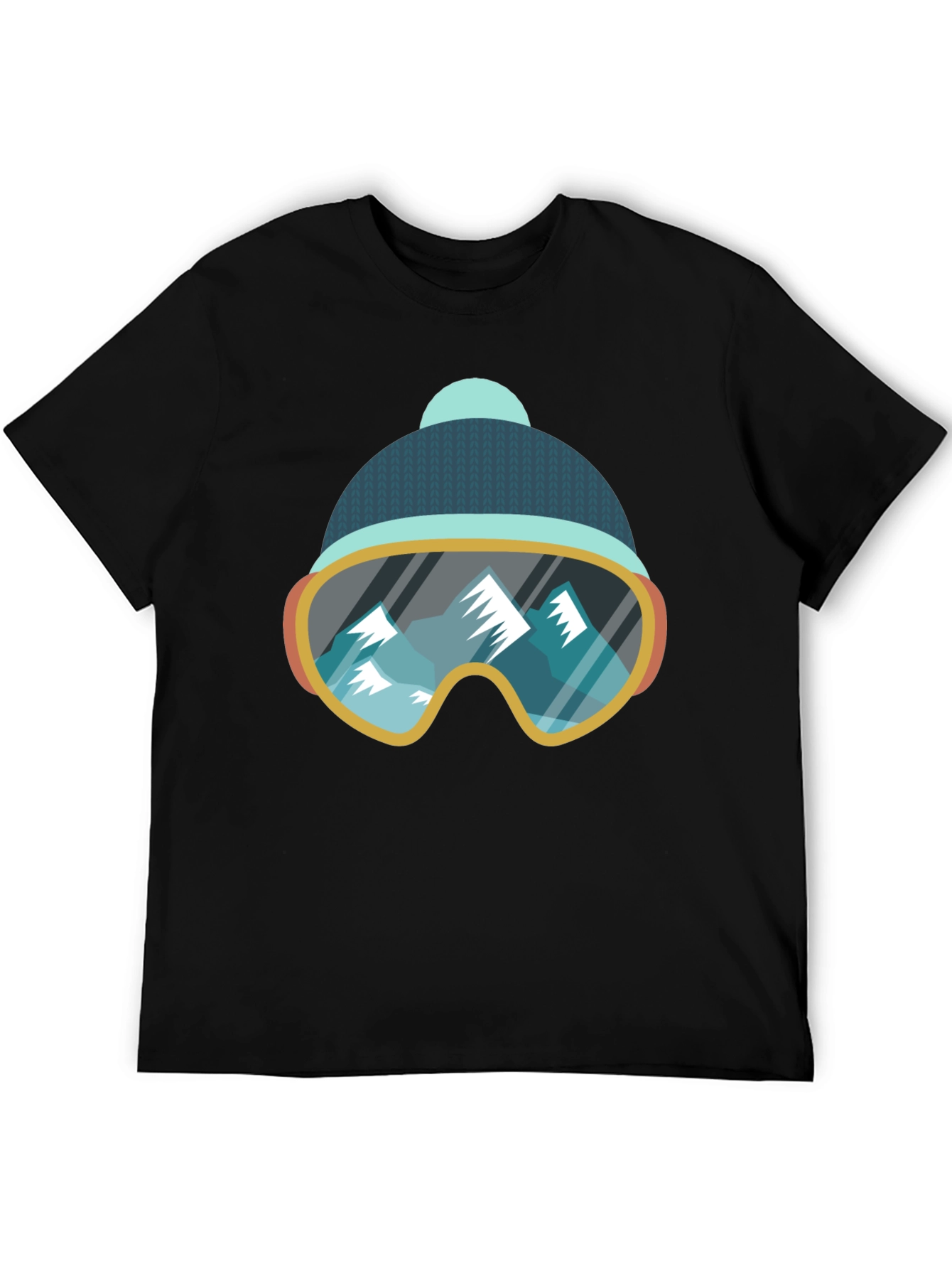 Cool Ski Goggles Mountain Graphic Tee
