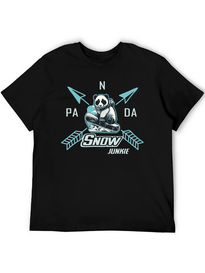 Panda Snow Junkie T-Shirt - Black Cotton Tee