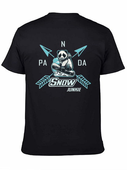 Panda Snow Junkie T-Shirt - Black Cotton Tee