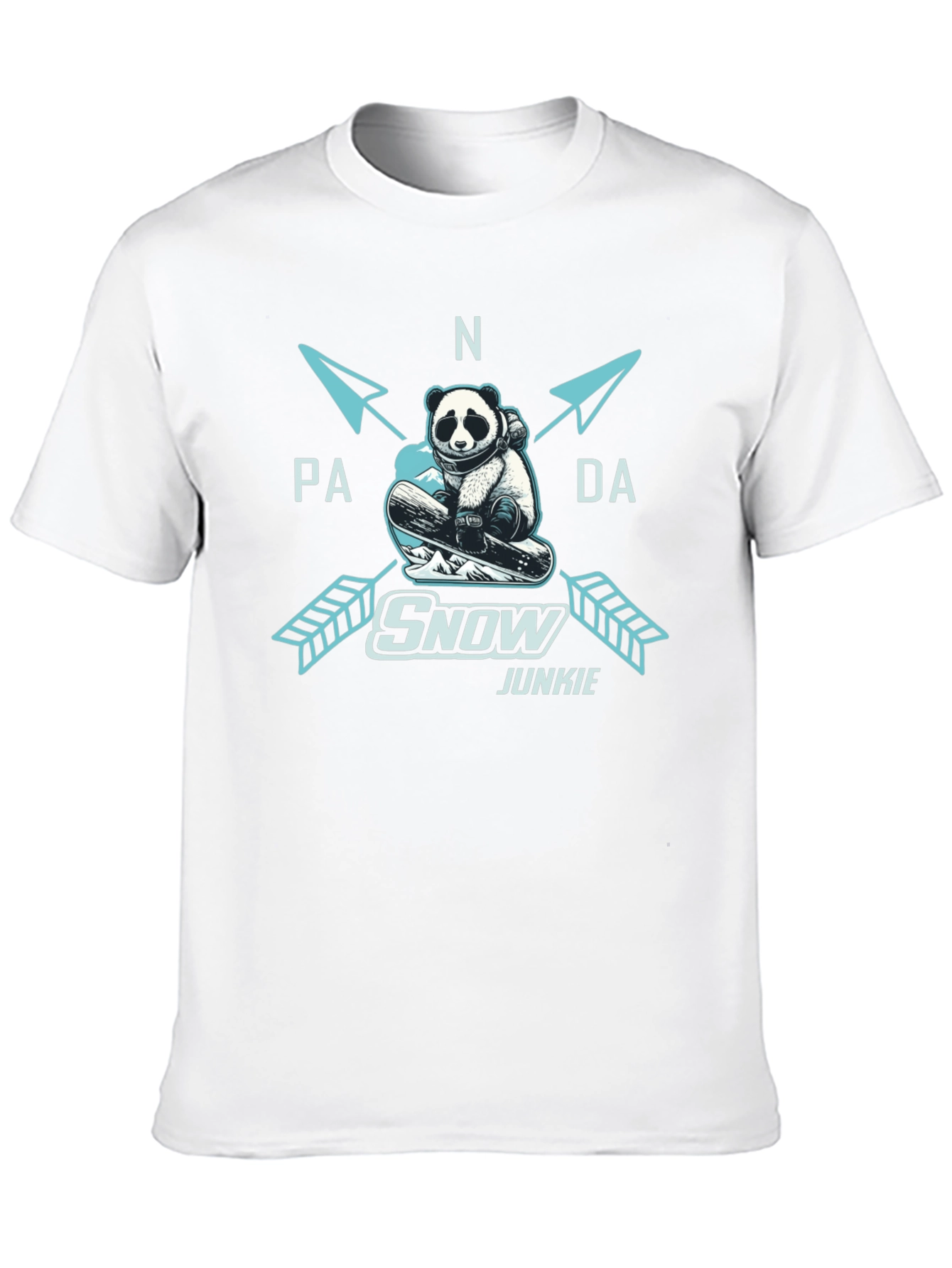 Panda Snow Junkie T-Shirt - Black Cotton Tee