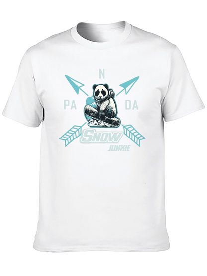 Panda Snow Junkie T-Shirt - Black Cotton Tee