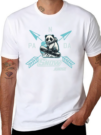 Panda Snow Junkie T-Shirt - Black Cotton Tee